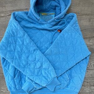 Aviator nation sky blue quilted hoodie. Size small.
